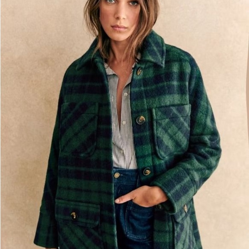 NWT Sezane Paolo Coat in Tartan